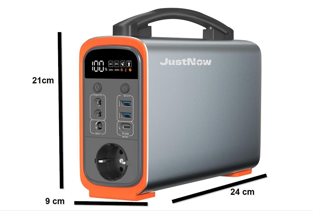JustNow® Powerstation JNG200 240wh + Solarmodul SP60 60Watt