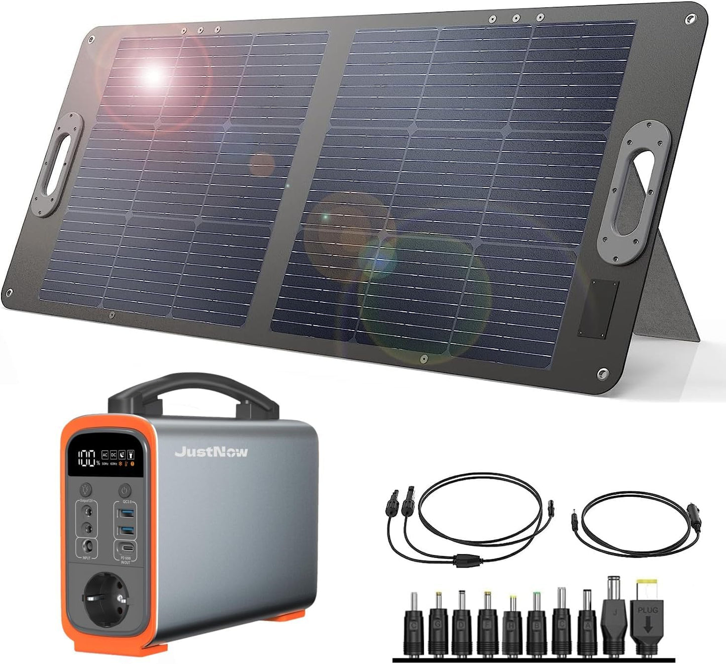 JustNow® Powerstation JNG200 240wh + Solarmodul SP60 60Watt