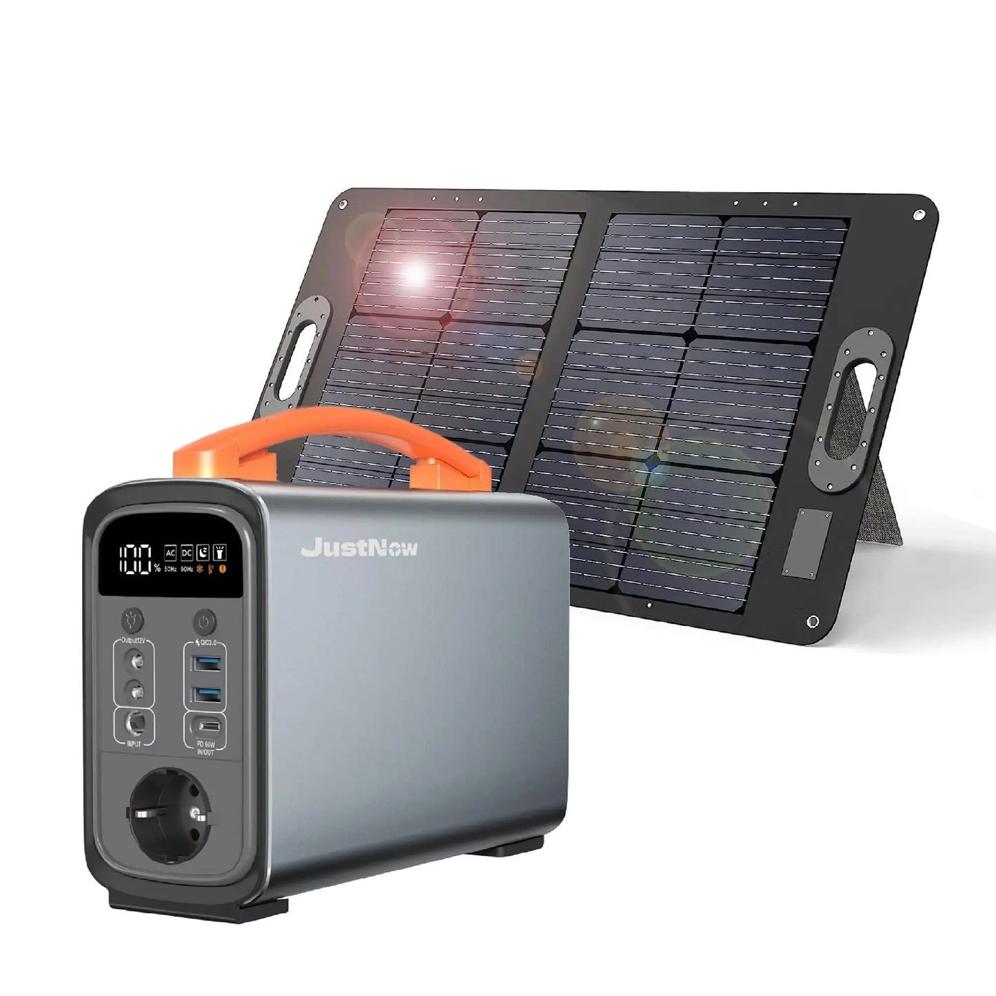 JustNow Powerstation JNG200 320wh + Solarmodul SP60 60Watt
