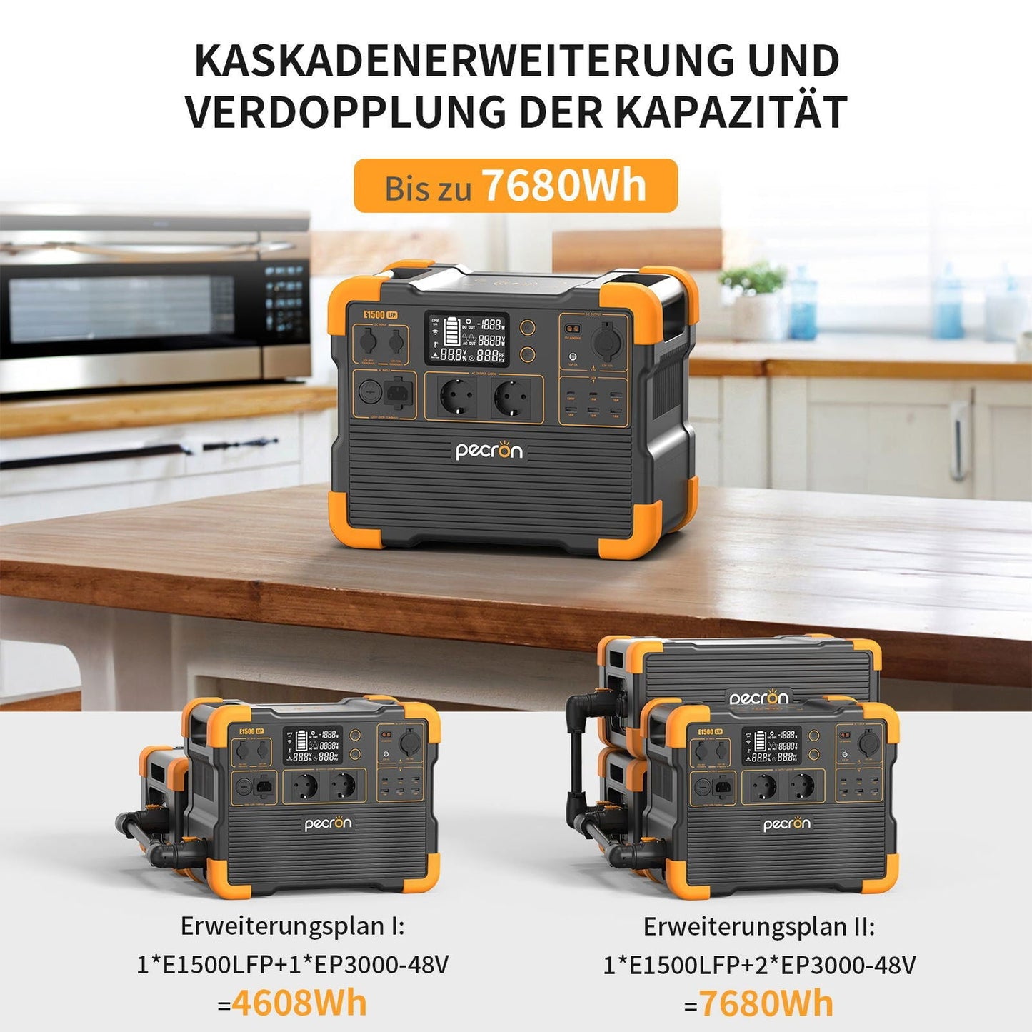 PECRON E1500LFP Powerstation 2200W 1536Wh (Expandable)