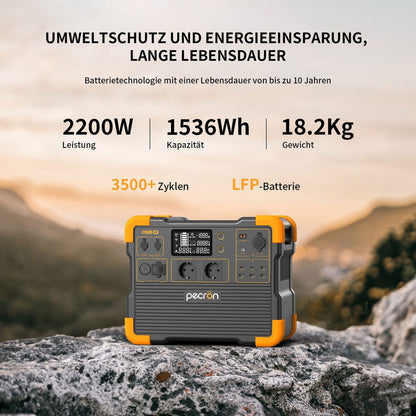 PECRON E1500LFP Powerstation 2200W 1536Wh (Expandable)